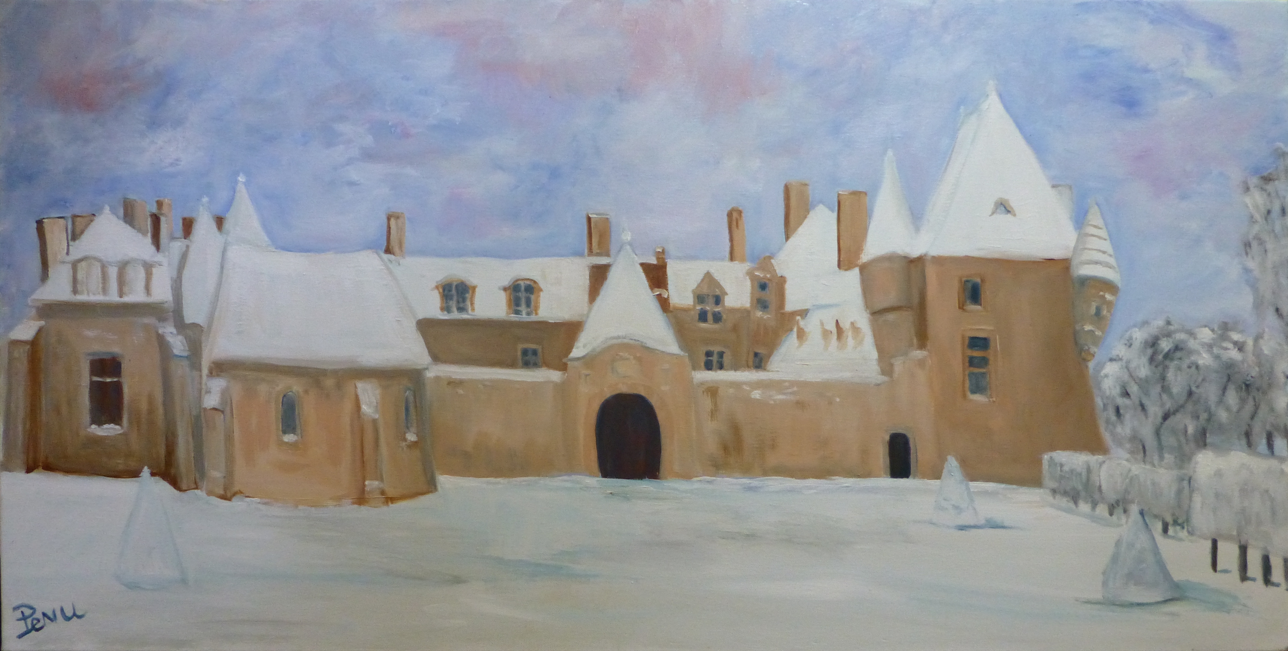 Rosanbo, chateau et parc sous la neige